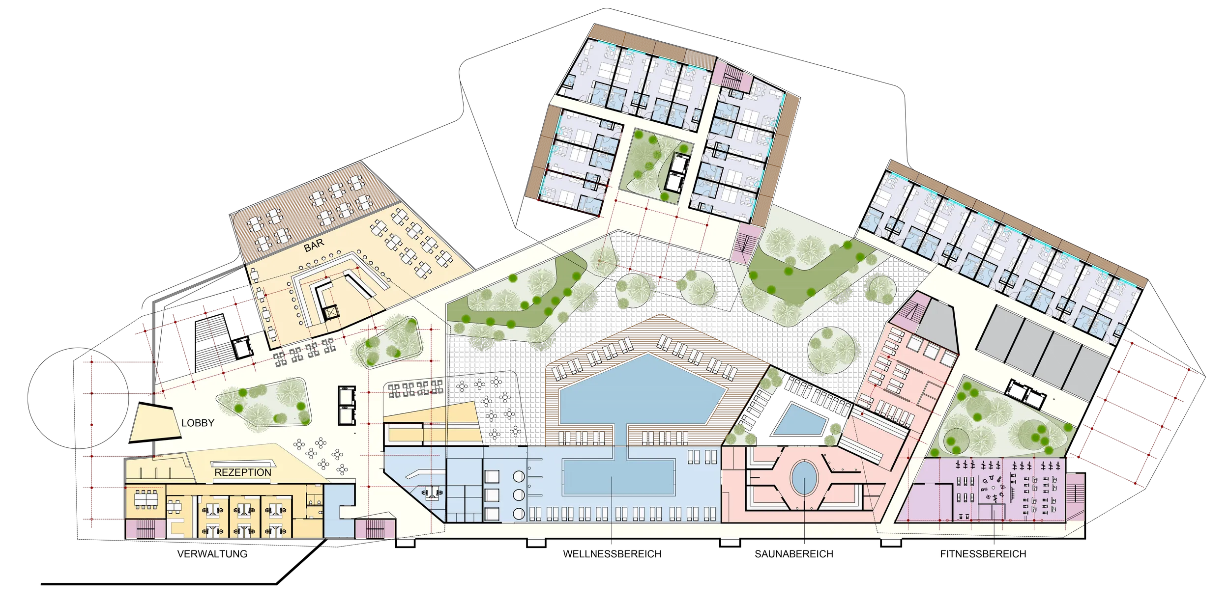 Lageplan der Hotelanlage